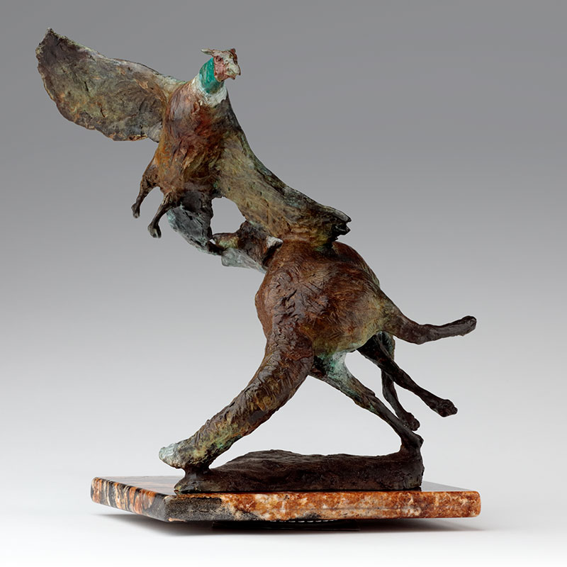 Bronze Fox Sculpture by Belinda Sillars, 'Close Shave'