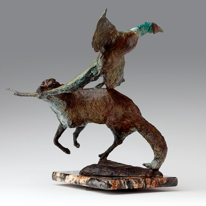 Bronze Fox Sculpture by Belinda Sillars, 'Close Shave'