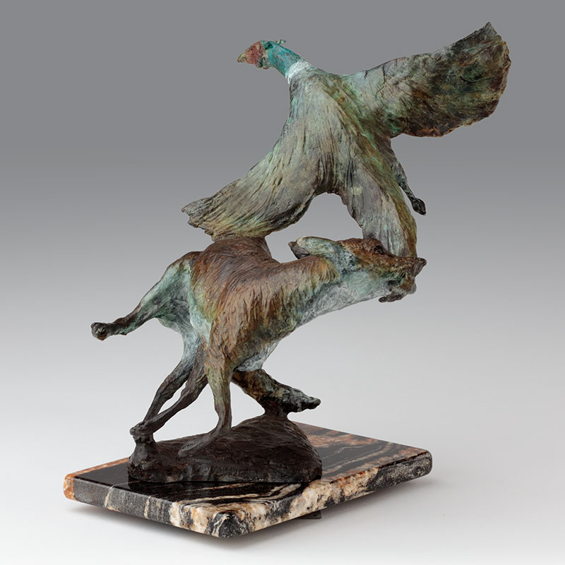 Bronze Fox Sculpture by Belinda Sillars, 'Close Shave'