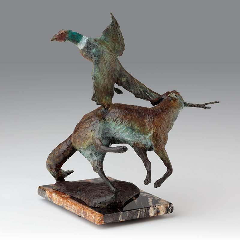 Bronze Fox Sculpture by Belinda Sillars, 'Close Shave'