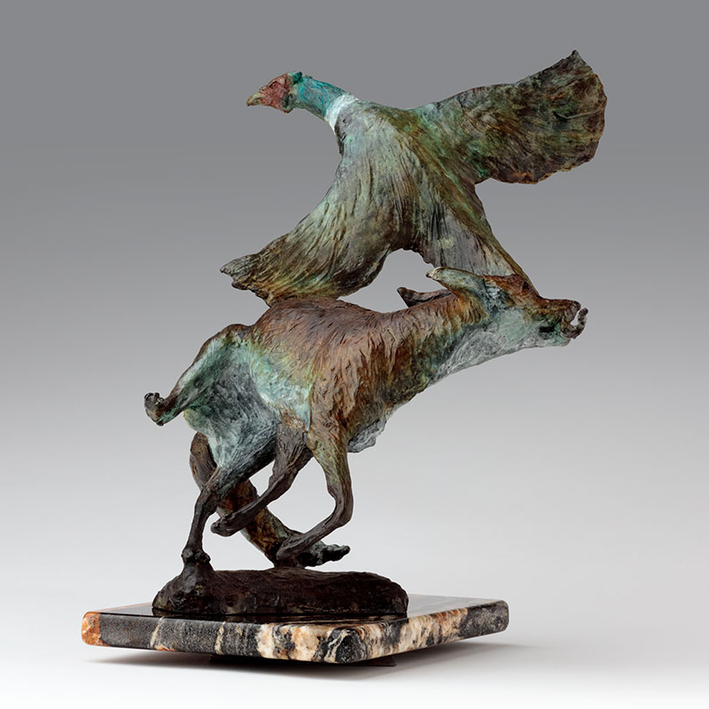 Bronze Fox Sculpture by Belinda Sillars, 'Close Shave'