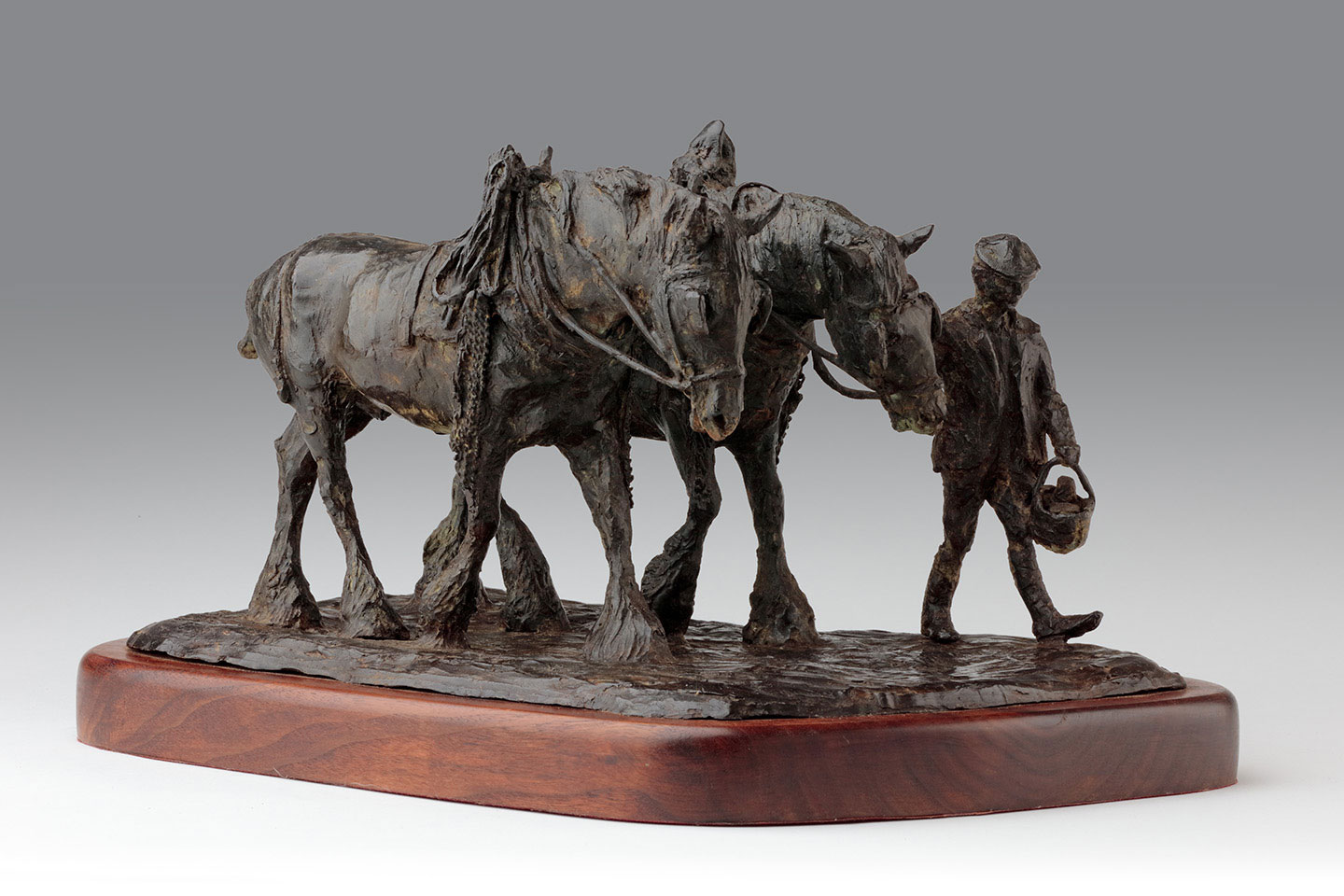 Bronze Heavy Horse Sculpture by Belinda Sillars, Eng of a long day, Limited Edition