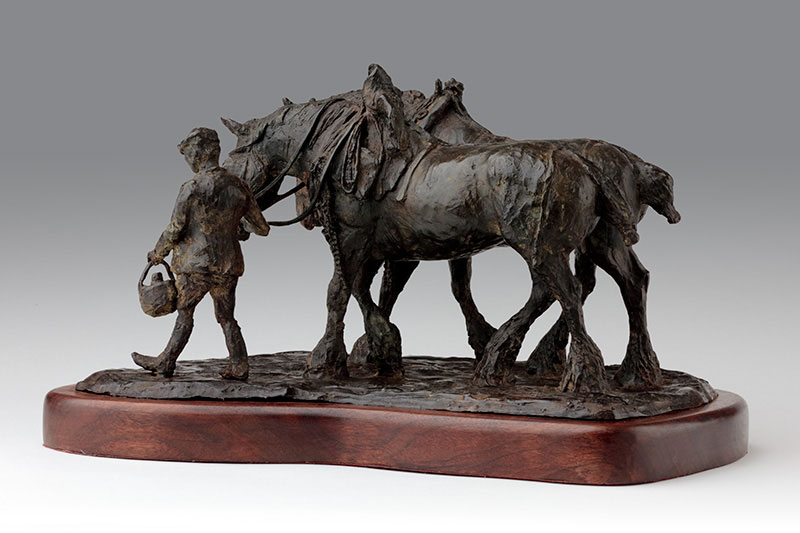 Bronze Heavy Horse Sculpture by Belinda Sillars, Eng of a long day, Limited Edition
