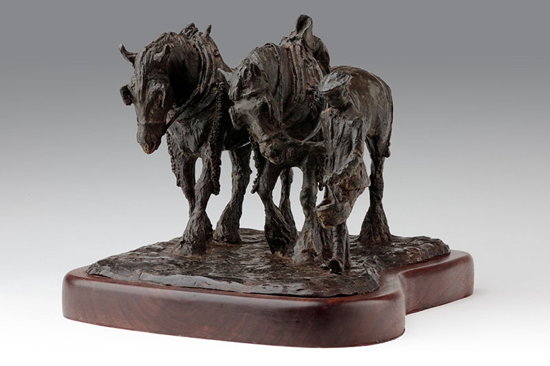 Bronze Heavy Horse Sculpture by Belinda Sillars, Eng of a long day, Limited Edition