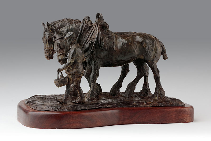 Bronze Heavy Horse Sculpture by Belinda Sillars, Eng of a long day, Limited Edition