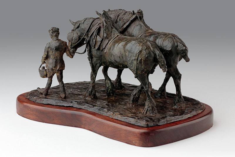 Bronze Heavy Horse Sculpture by Belinda Sillars, Eng of a long day, Limited Edition