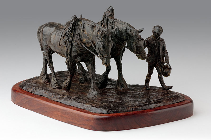 Bronze Heavy Horse Sculpture by Belinda Sillars, Eng of a long day, Limited Edition