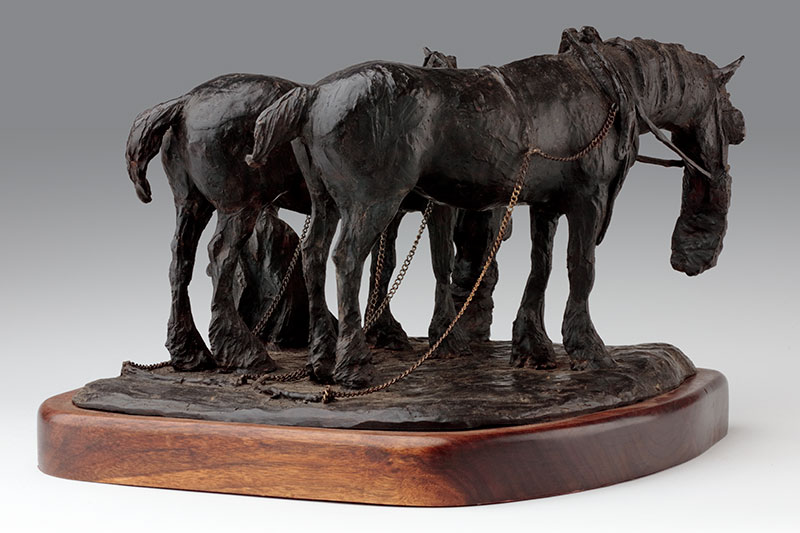 Bronze Heavy Horse Sculpture by Belinda Sillars, Ploughman's Lunch
