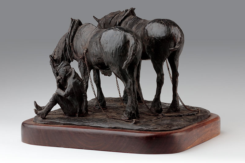 Bronze Heavy Horse Sculpture by Belinda Sillars, Ploughman's Lunch