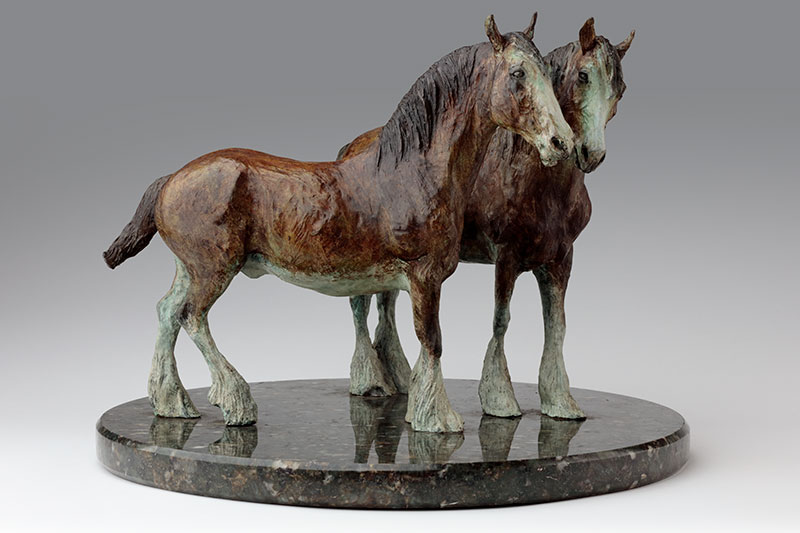 Bronze heavy Horse Sculpture by Belinda Sillars, Paddock Talk