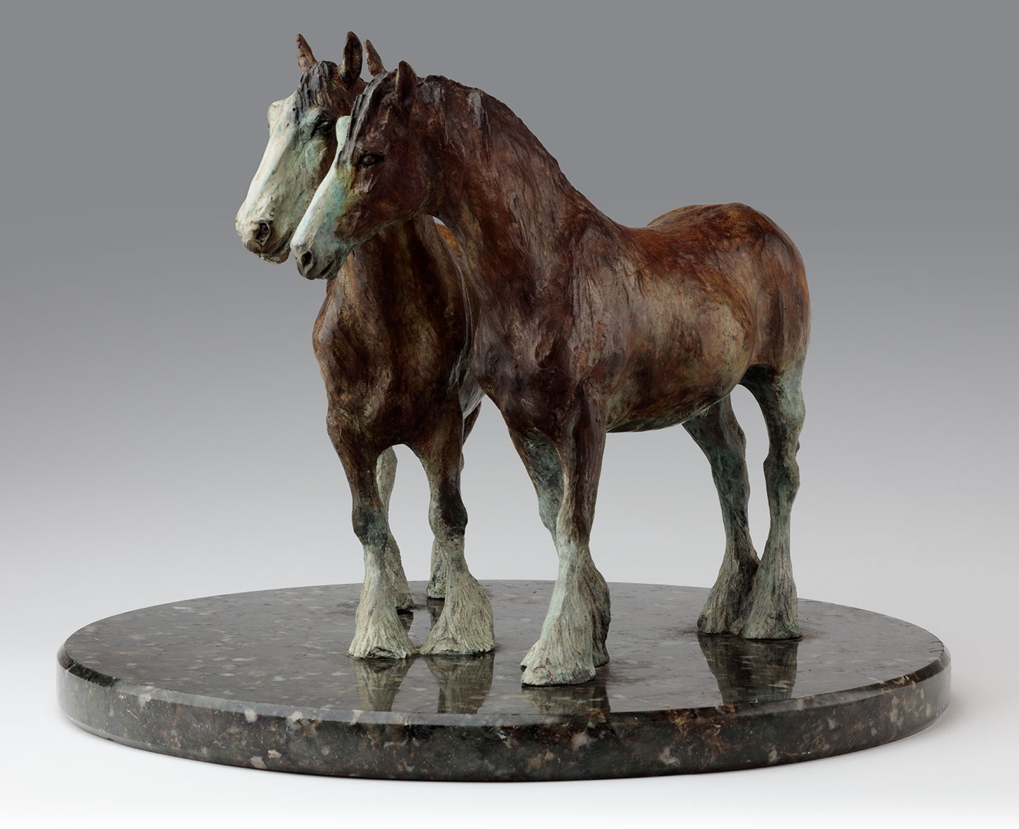 Bronze heavy Horse Sculpture by Belinda Sillars, Paddock Talk