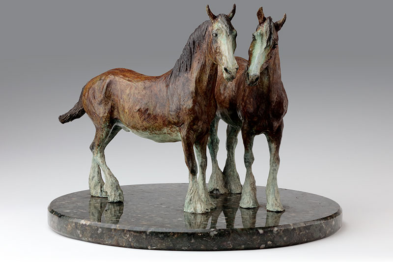 Bronze heavy Horse Sculpture by Belinda Sillars, Paddock Talk