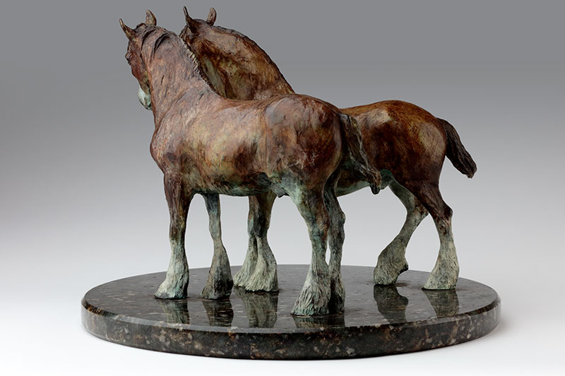 Bronze heavy Horse Sculpture by Belinda Sillars, Paddock Talk