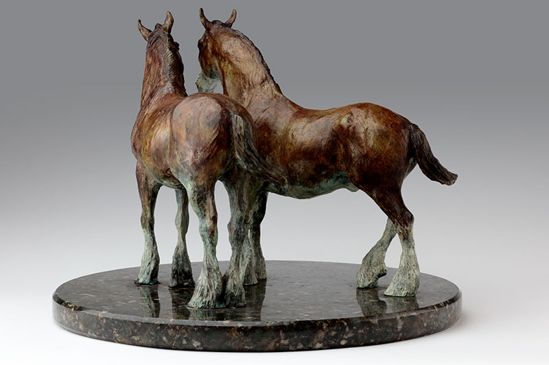 Bronze heavy Horse Sculpture by Belinda Sillars, Paddock Talk