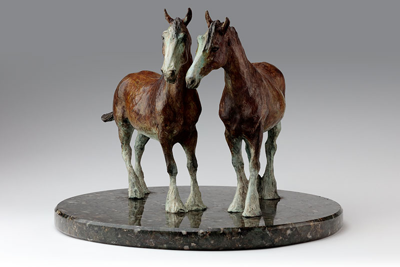 Bronze heavy Horse Sculpture by Belinda Sillars, Paddock Talk