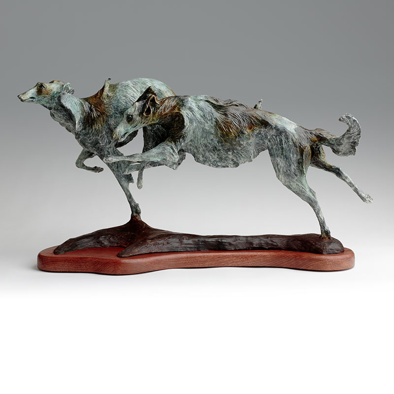 Bronze Borzoi Hounds Sculpture, Limited Edition