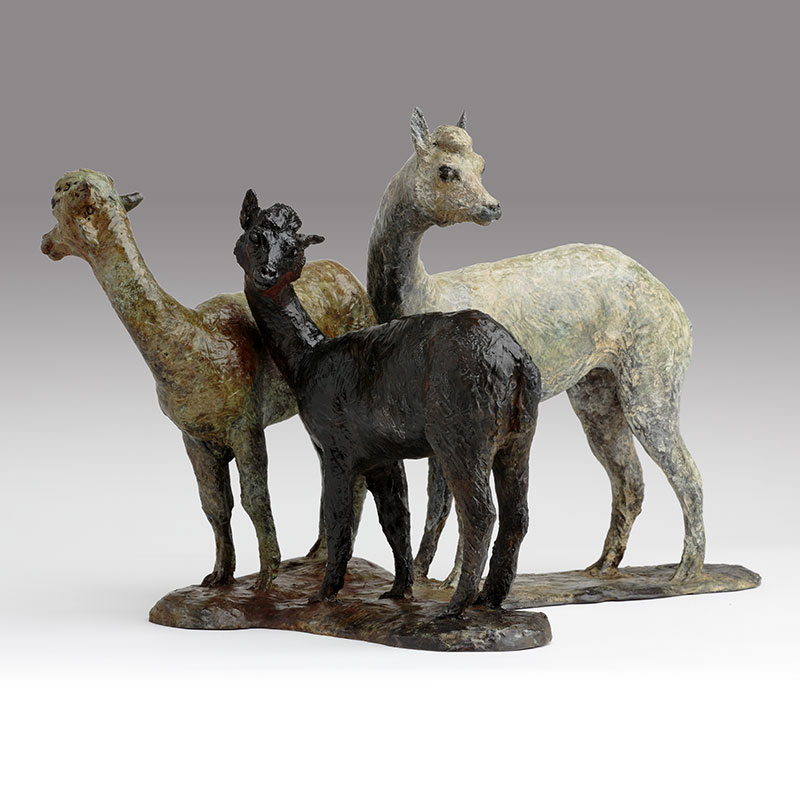 Bronze Alpacas Sculpture Limited Edition