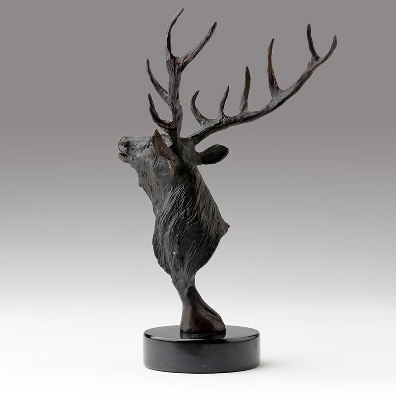 Bronze Elk Head Sculpture by Belinda Sillars