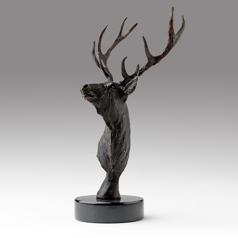 Bronze Elk Head Sculpture by Belinda Sillars