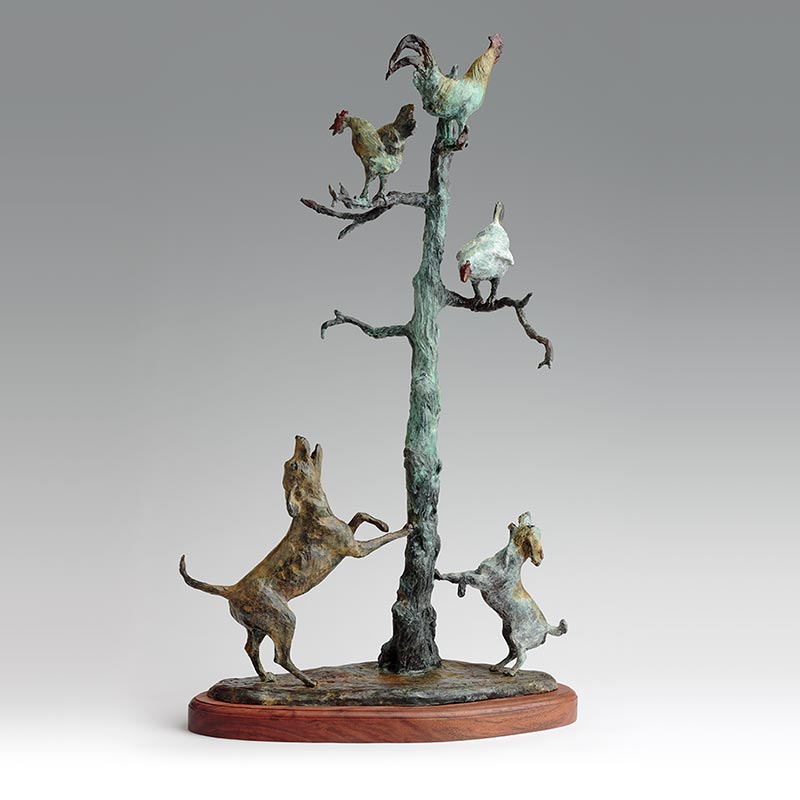 Bronze Terrier Dog Sculpture by Belinda Sillars 'Despicable Puppies'