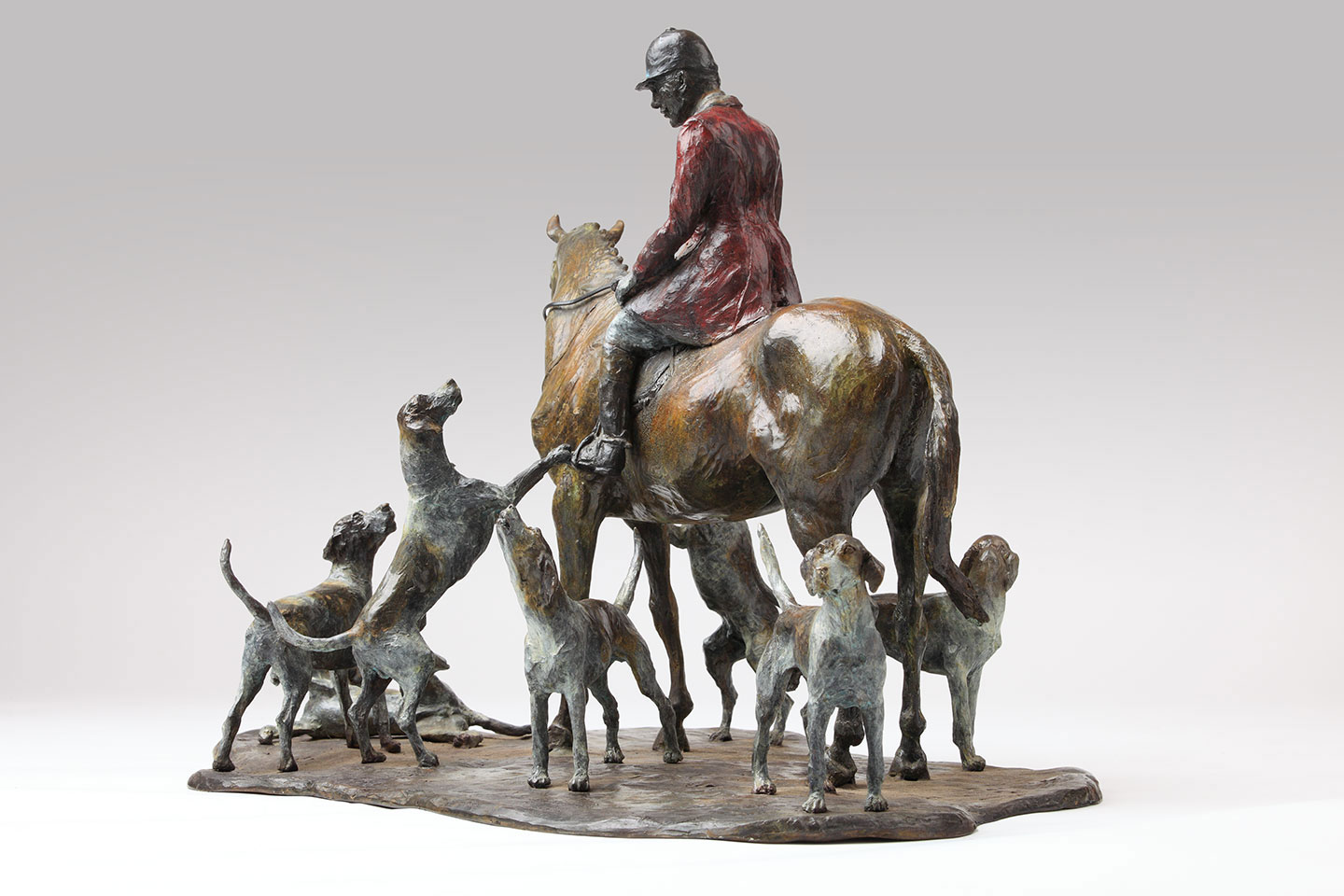 Bronze Hunt and Hounds Sculpture by Belinda Sillars