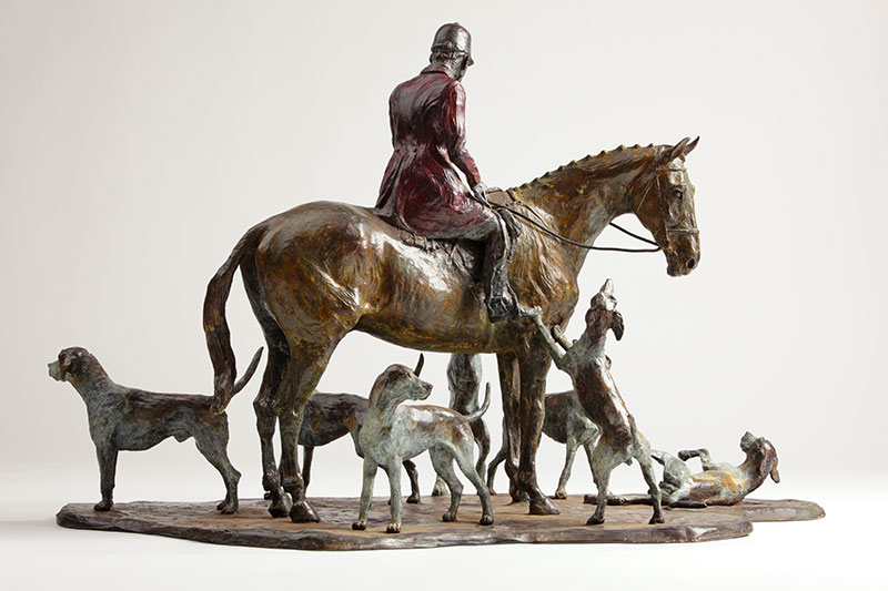 Bronze Hunt and Hounds Sculpture by Belinda Sillars