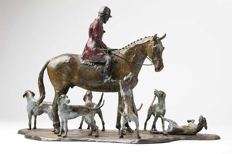 Bronze Hunt and Hounds Sculpture by Belinda Sillars