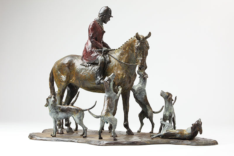 Bronze Hunt and Hounds Sculpture by Belinda Sillars