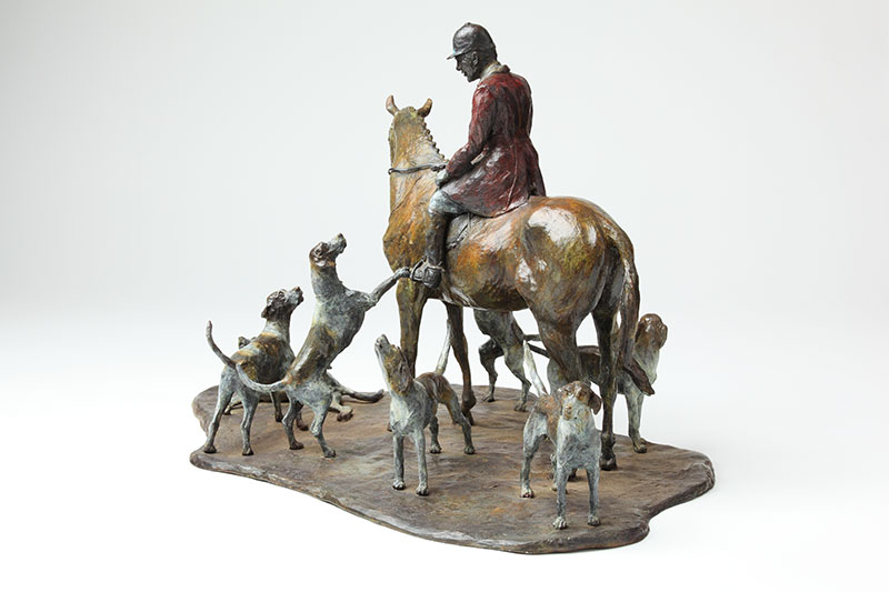 Bronze Hunt and Hounds Sculpture by Belinda Sillars