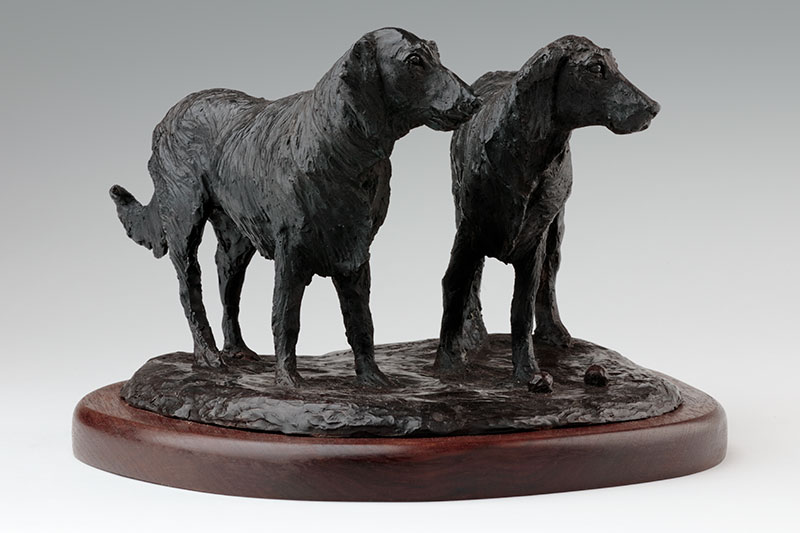 Bronze Retriever Dog Sculpture