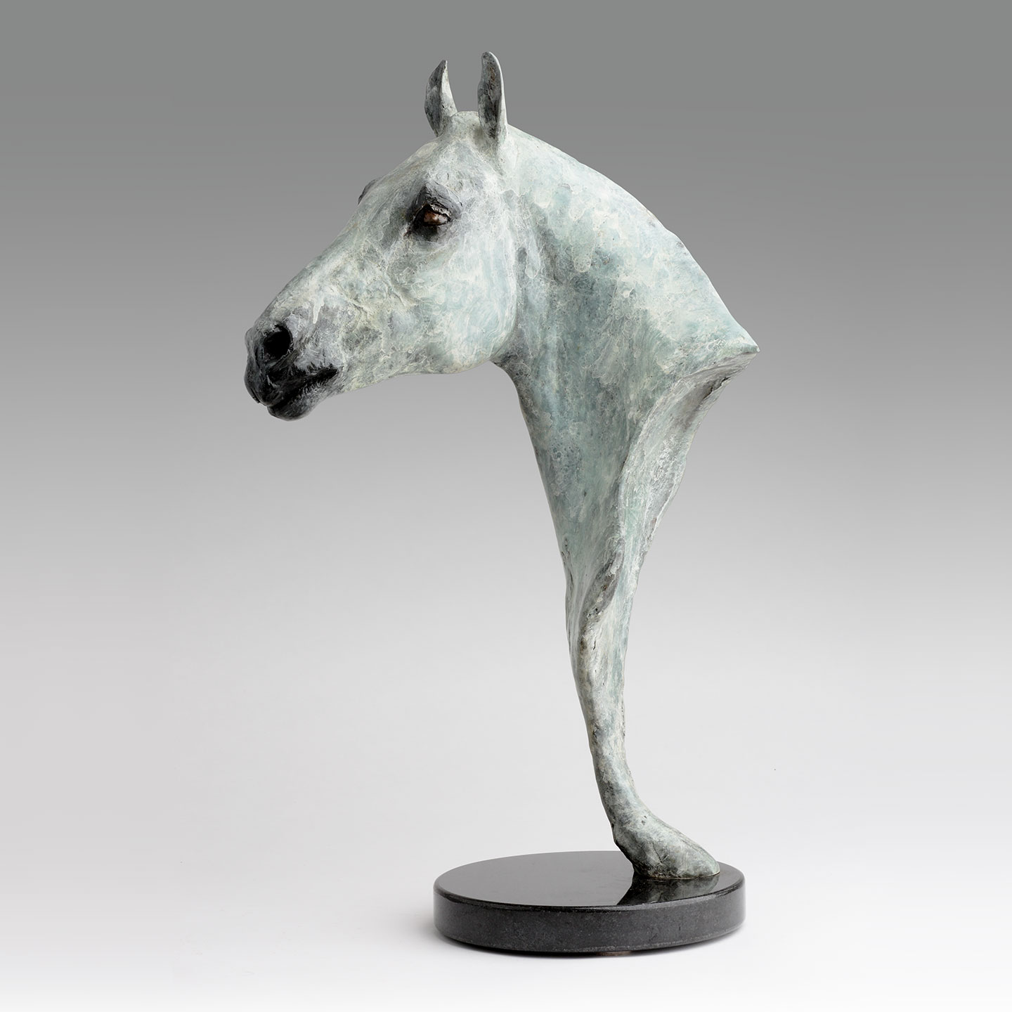 Bronze Polo Pony Head Sudy Sculpture