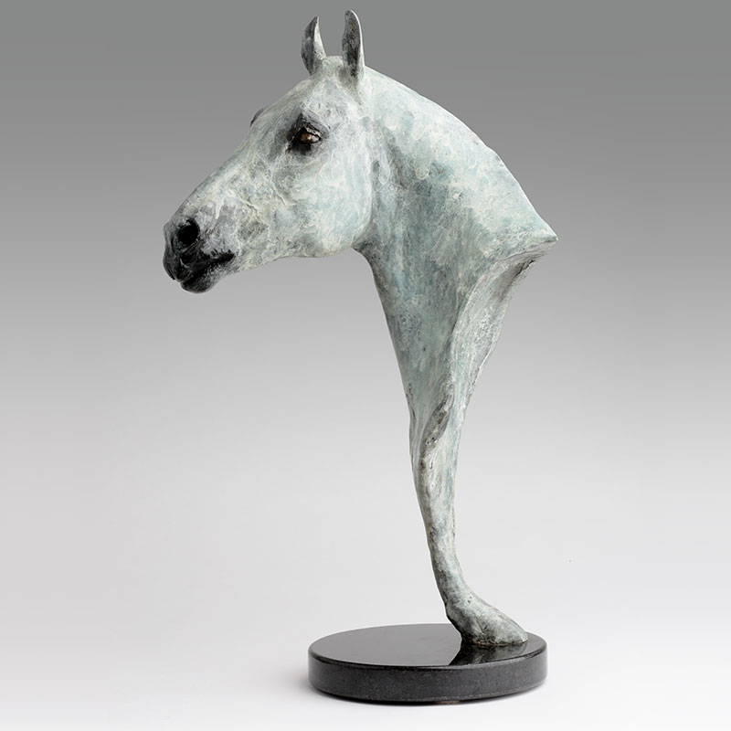 Bronze Polo Pony Head Sudy Sculpture