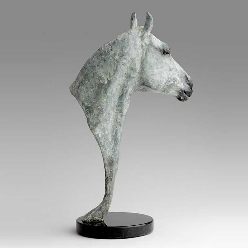 Bronze Polo Pony Head Sudy Sculpture