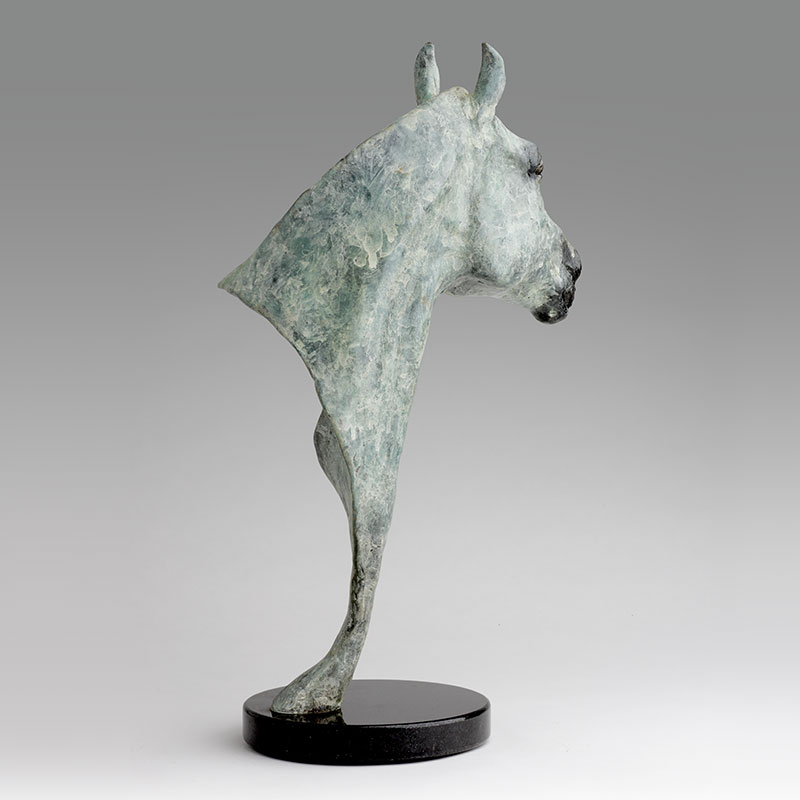 Bronze Polo Pony Head Sudy Sculpture