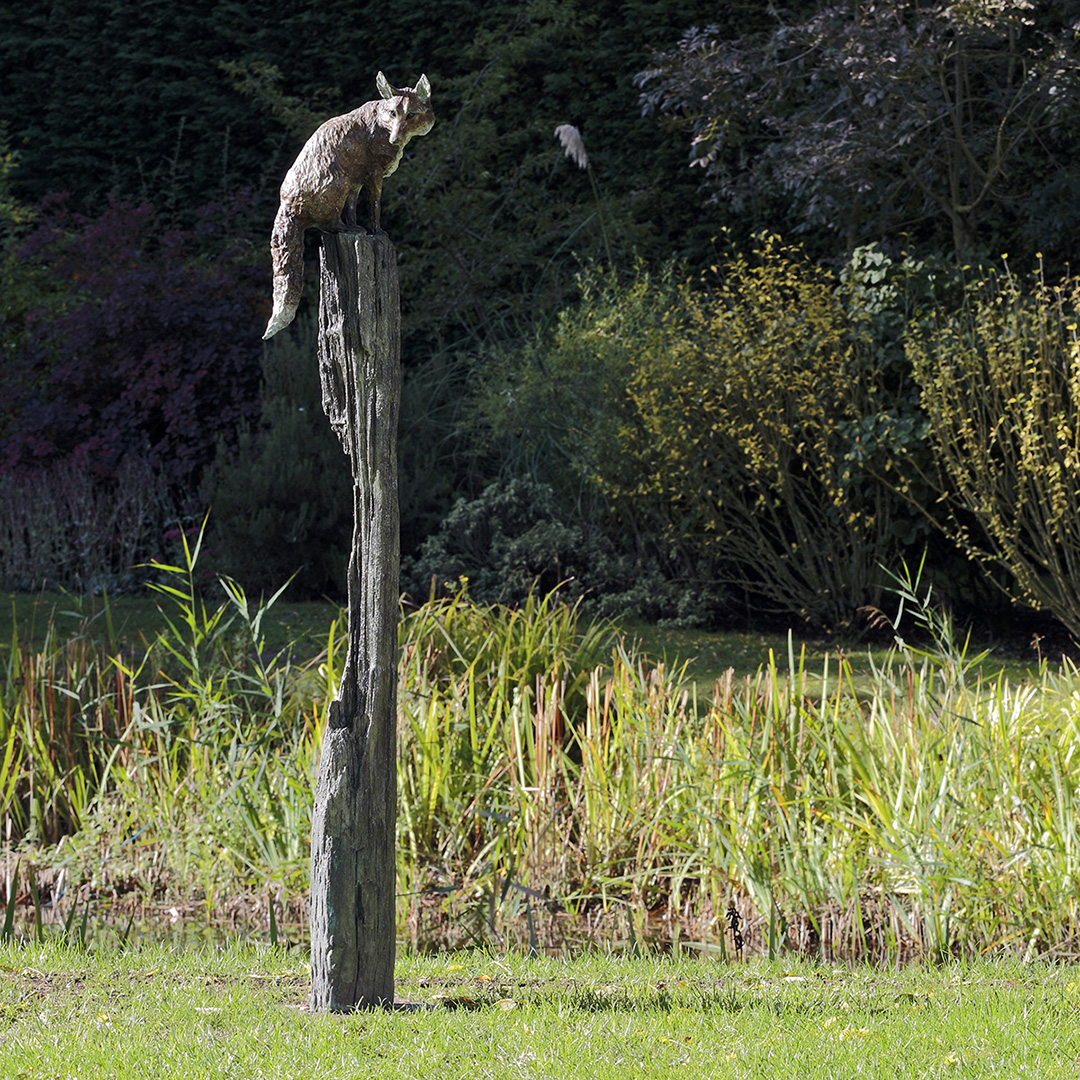 Bronze Fox Sculpture 'on Post' by Belinda Sillars