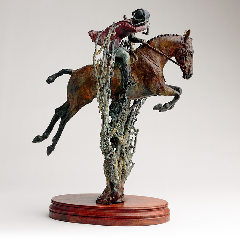 Bronze hunting Horse Sculpture, By Belinda Sillars, 'Kick On'