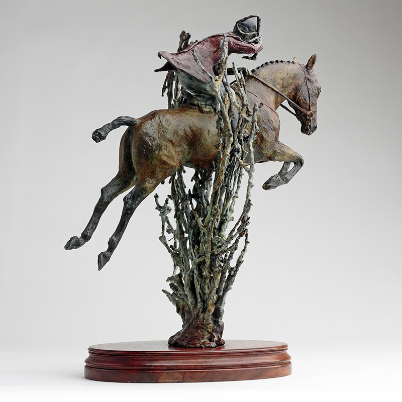 Bronze hunting Horse Sculpture, By Belinda Sillars, 'Kick On'