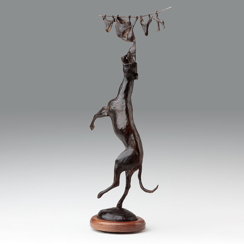 Bronze Lurcher Dog Sculpture