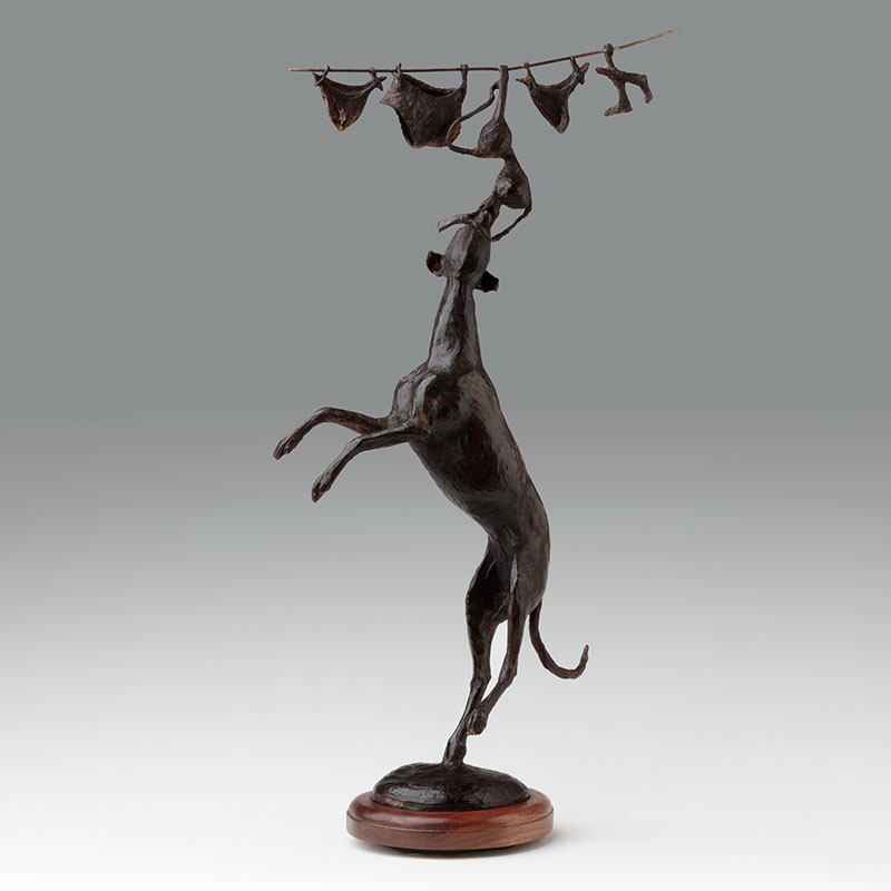 Bronze Lurcher Dog Sculpture