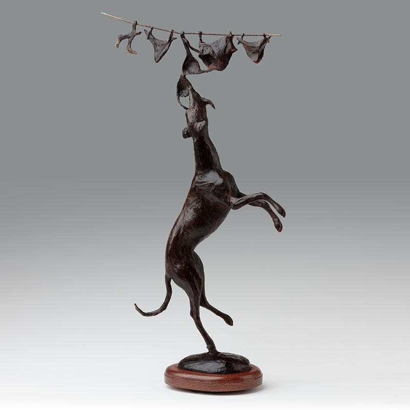 Bronze Lurcher Dog Sculpture
