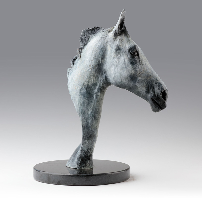 Bronze horse sculpture, head study 'Jack', limited edition