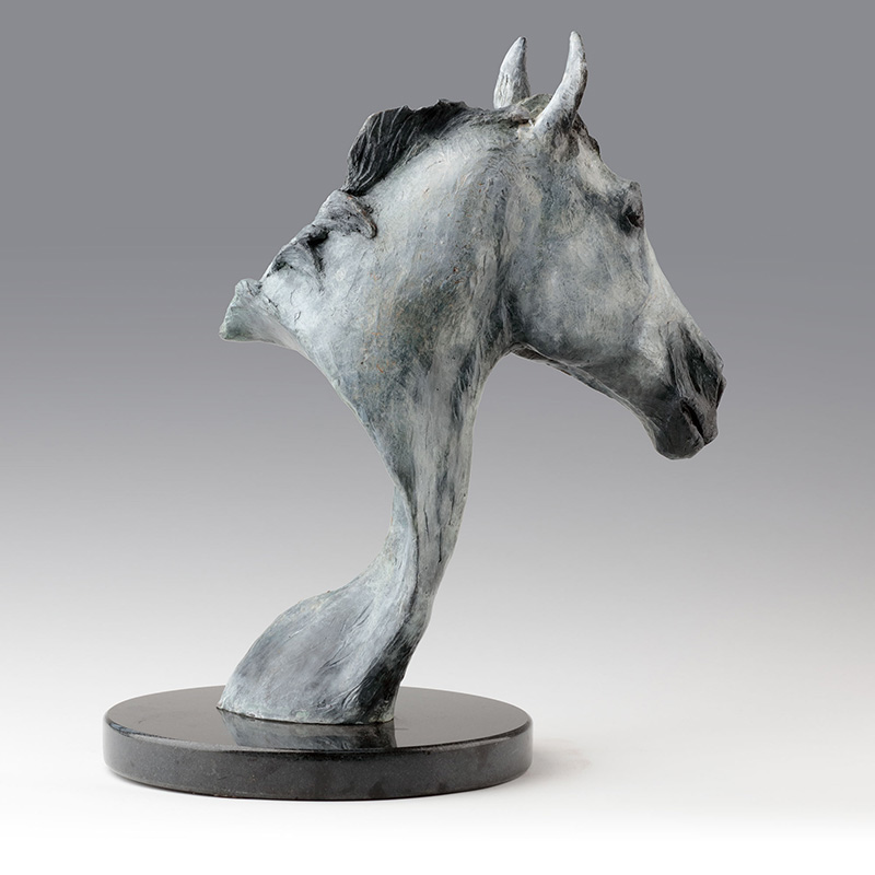 Bronze horse sculpture, head study 'Jack', limited edition