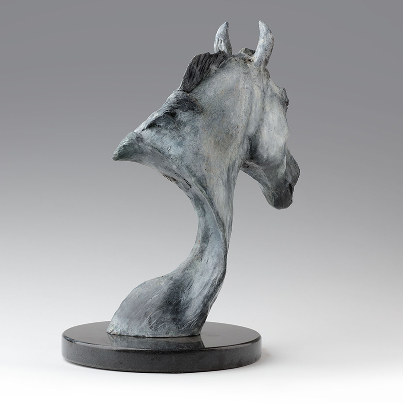 Bronze horse sculpture, head study 'Jack', limited edition