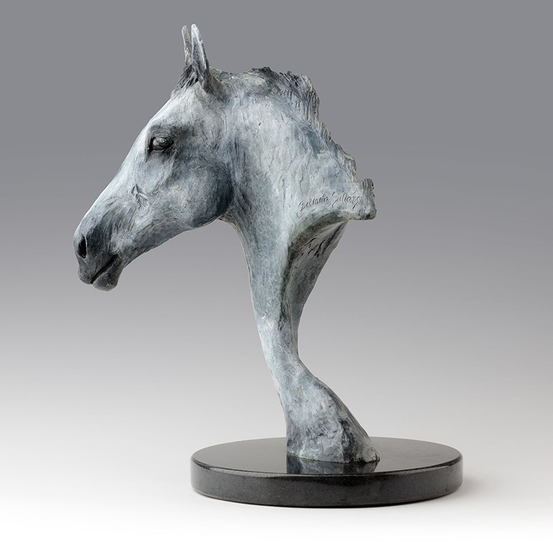 Bronze horse sculpture, head study 'Jack', limited edition